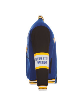 Golden State Warriors Royal and Black Varsity Wool Jacket