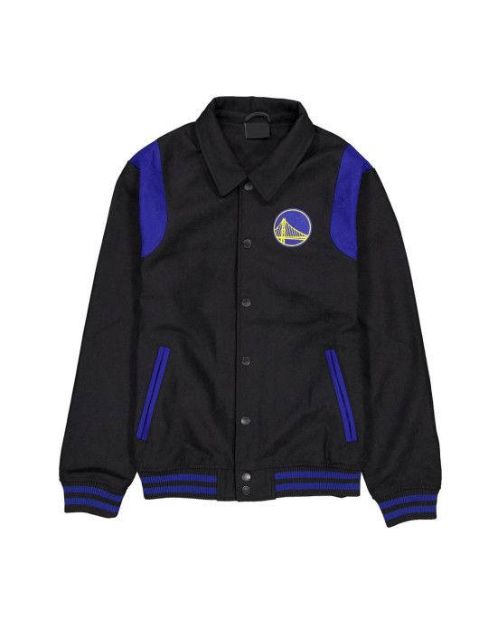 Golden State Warriors Sport Night Teddy Varsity Jacket