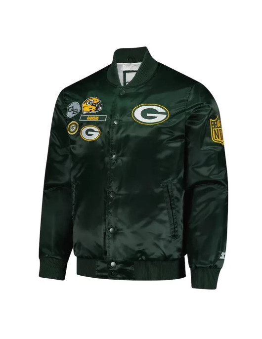 Green Bay Packers Exclusive Green Varsity Satin Jacket