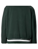 Green Rose Embroidered Varsity Jacket