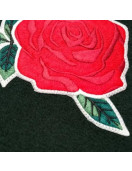 Green Rose Embroidered Varsity Jacket