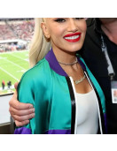 Gwen Stefani Colourblock Satin Bomber Jacket