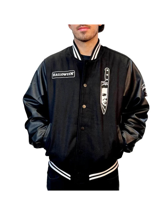 Halloween Michael Myers Black Varsity Jacket