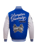 Hampton Pirates HBCU Royal and White Varsity Jacket