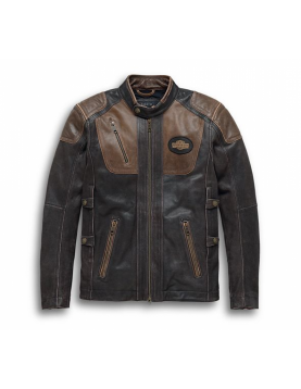 Harley Davidson Triple Vent System Brown Leather Jacket