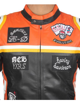 Harley Davidson Vintage Biker Motorcycle Leather Jacket