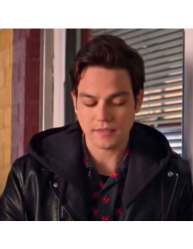 Heavy Daniel Zovatto Biker Leather Jacket with Hood