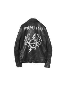 Hellfire Club Biker Black Leather Jacket