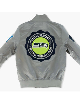 Hometown Hero Seattle Seahawks Grey Satin Jacket