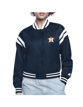 Houston Astros Printed Logo Varsity Satin Jacket