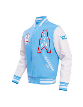 Houston Oilers Oil Derrick Classic Rib Varsity Jacket