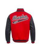 Houston Rockets Script Tail Classic Rib Varsity Jacket