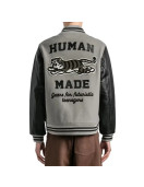 Human Made Miles Sanders Gray and Black Varsity Jacket