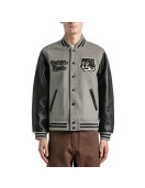 Human Made Miles Sanders Gray and Black Varsity Jacket