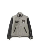 Human Made Miles Sanders Gray and Black Varsity Jacket