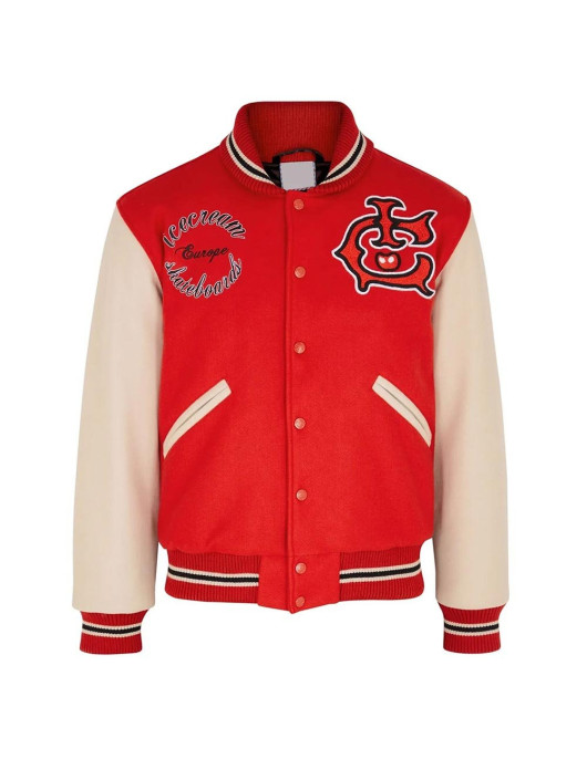 Icecream Team EU Skate Cone Red Wool Varsity Jacket