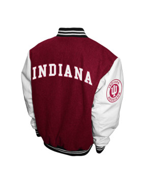 Indiana Hoosiers Graduate Crimson and White Varsity Jacket