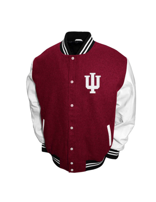 Indiana Hoosiers Graduate Crimson and White Varsity Jacket