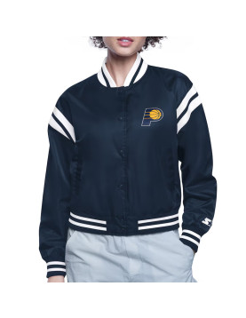 Indiana Pacers Printed Logo Varsity Satin Jacket