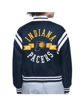 Indiana Pacers Printed Logo Varsity Satin Jacket