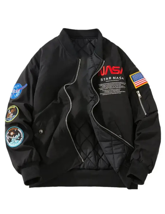 Joe Rogan Nasa Black Bomber Jacket