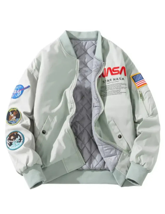 Joe Rogan Nasa White Bomber Jacket