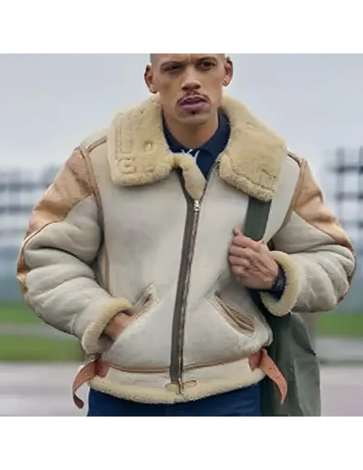 Jordan Bolger This Town 2024 Beige Shearling Jacket