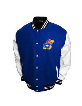 Kansas Jayhawks Royal and White Varsity Jacket