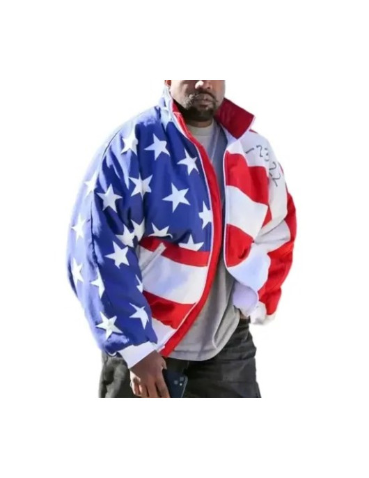 Kanye West American Flag Parachute Jacket