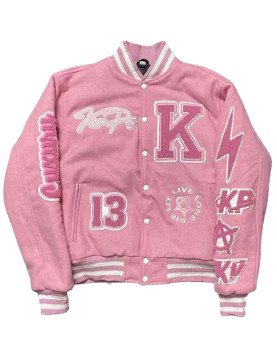 Kingsplay University Aqua Pink Varsity Jacket