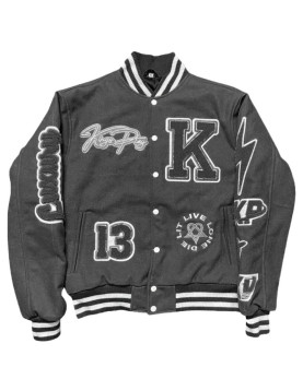 Kingsplay University Grey Varsity Jacket