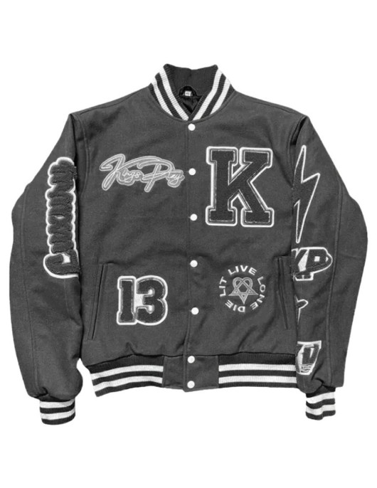 Kingsplay University Grey Varsity Jacket