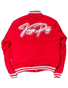 Kingsplay University Red Wool Varsity Jacket