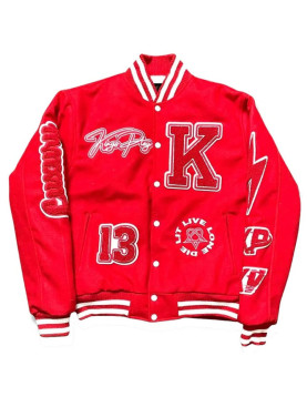 Kingsplay University Red Wool Varsity Jacket