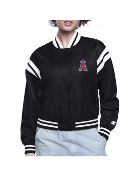 LA Angels Printed Logo Varsity Satin Jacket