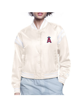 LA Angels Printed Logo Varsity Satin Jacket