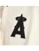 LA Angels Wool Cream White Varsity Jacket