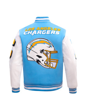 LA Chargers Mashup Rib Varsity Wool/Leather Jacket