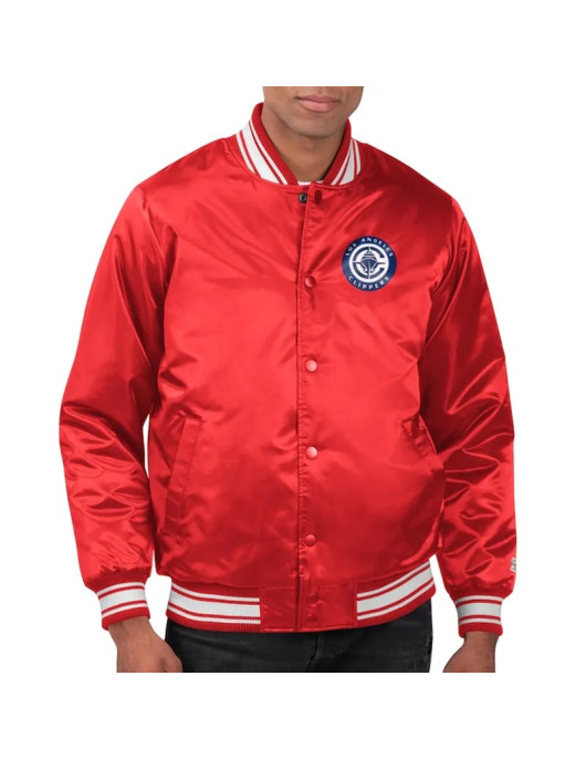 LA Clippers Printed Team Varsity Satin Jacket