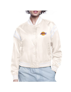 LA Lakers Printed Logo Varsity Satin Jacket