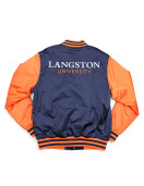 Langston University Navy and Orange Baseball Jacket