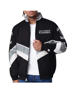 Las Vegas Raiders Captain Black Varsity Satin Jacket