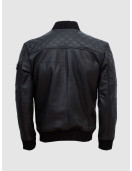 Lavoro Black Bomber Leather Jacket for Work Wear