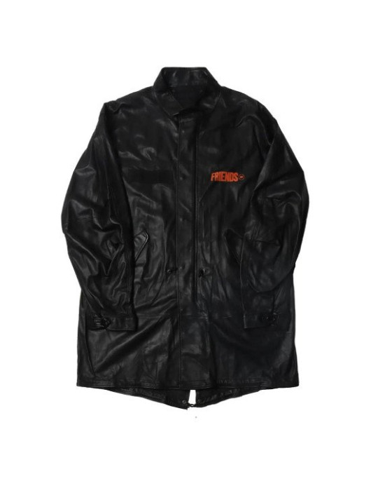 Leather Vlone Friends Black Coat