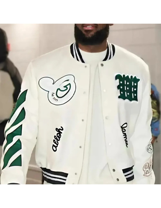 Lebron James White Varsity Jacket