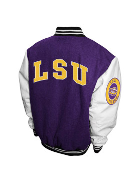 LSU Tigers Graduate Purple and White Varsity Jacket