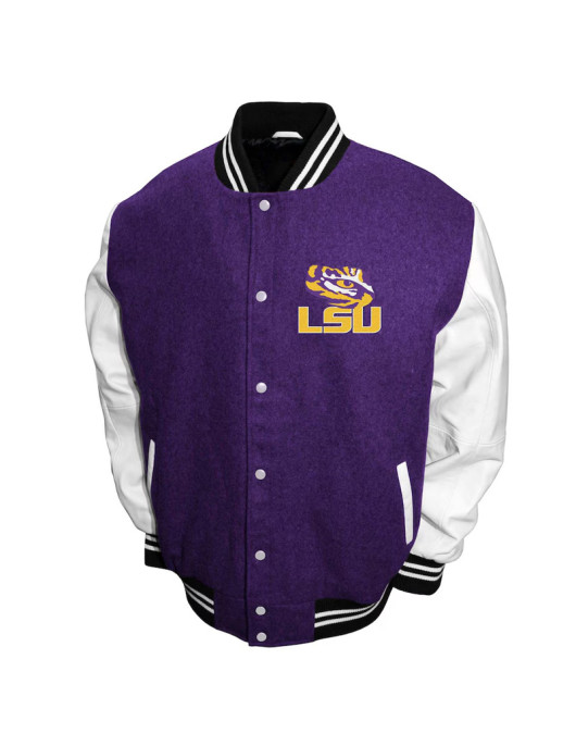 LSU Tigers Graduate Purple and White Varsity Jacket