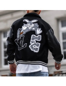 LV Bunny Black Varsity Jacket