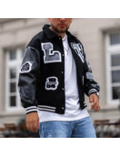 LV Bunny Black Varsity Jacket