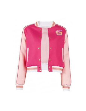 Margaret Qualley Sue The Substance Pink Bomber Jacket